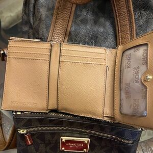 Michael Kors Black and Tan Women's Wallet and Bag Set